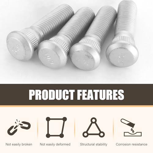 Image of 5 PCS Car Tire Screw Rod, 48 mm x 19 mm M12 x 1.5 Rust-Proof Extended Wheel Hub Fixing Screw, Precise Match Bolts Replacement Part 90942-02049, Compatible with Specific Models (Silver)