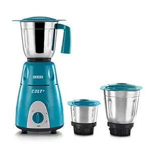 Usha Colt Plus MG 3772 750-Watt Copper Motor Mixer Grinder with 3 Jars and 2 Years Product Warranty & 5 Years Motor Warranty (Green)