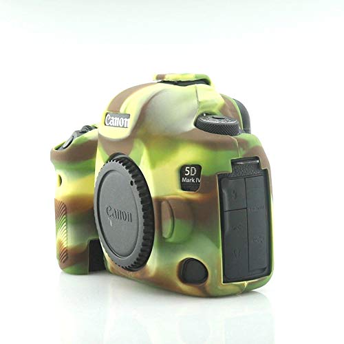 Image of 5D Mark IV Camera Case, Professional Silicone Rubber Camera Case Cover Detachable Protective Compatible with Canon 5D Mark IV - Military Green