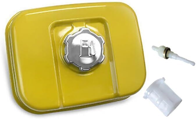 Gas Fuel Tank with Fuel Cap Compatible Lawnmower Gas Fuel Tank For Robin Subaru EX17 EX21 Replacement 277-60101-11 277-60102-11 60101-11,Yellow