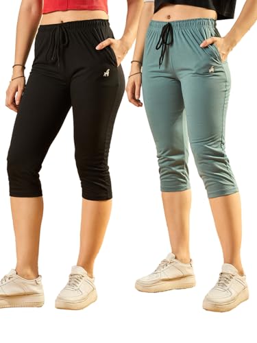 Image of Modeve Women Solid Cotton Blend Capri for summer|| Summer Wear