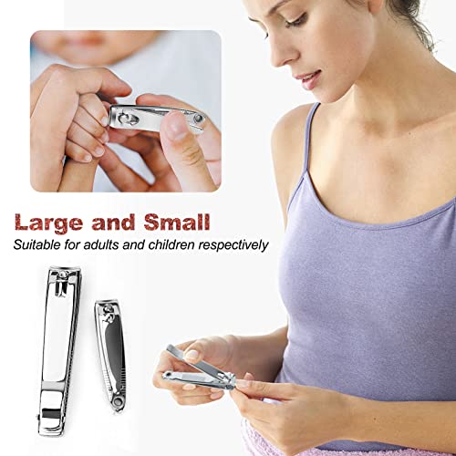 Nail Clippers, Toenail Clippers, Fingernail Clipper Cutters, Stainless Steel Toe Nail Clippers With Sharp Curved Blades And File, Nail Clippers For Men Women Kids(Large & Small) #TOP5