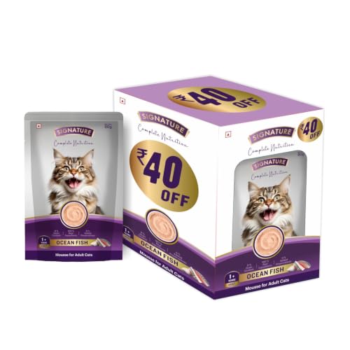 Image of Grain Zero Adult Cat Wet Mousse 80g Pack of 5, (400g) | Ocean Fish | Rich in Protein | Promotes Hydration & Easy to Digest | No Artificial Flavours | Packed with Essential Vitamins & Antioxidants