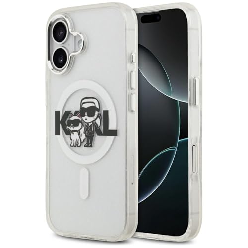 Coque MagSafe iPhone 17 transparente antichoc Karl Lagerfeld pailletée