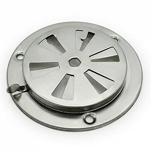 HOHOVYVY 9.5cm Évent de Fumeur pour Barbecue en Acier Inoxydable - Évent d'Air pour Fumeur - Remplacement de Soupape de Ventilation pour Évent de Poêle - Éventail Rotatif
