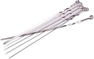 SECFOU 10 Pçs Espetos De Churrasco Para Churrasco Ao Ar Livre Espetos De Churrasco Reutilizáveis De Aço Inoxidável Espetos De Piquenique Espetos De Churrasco Kebab Agulha De Churrasco