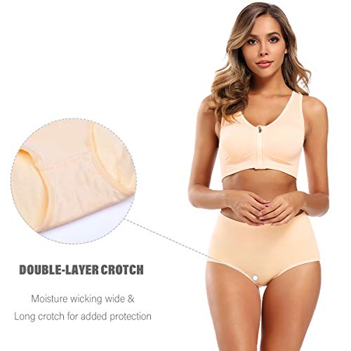 Image of Molasus Women's Cotton Underwear High Waisted Full Coverage Ladies Panties (Regular & Plus Size)