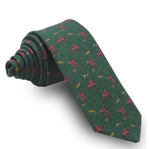 Cencibel Smart Casual Corbata Cazador a Caballo y Zorro Verde Botella Caza