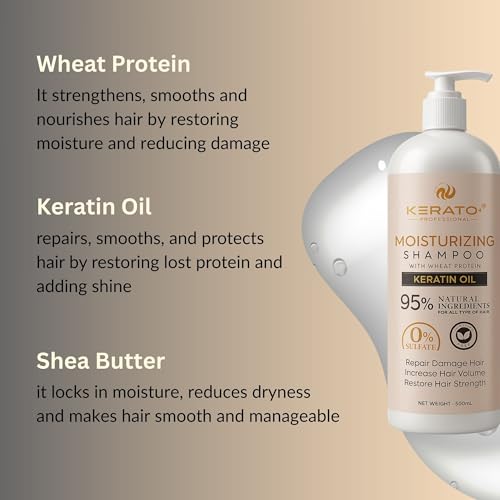 Image of Sulphate & Paraben Free Hair Shampoo 500ml | Post Keratin Treatment Shampoo - Moisturising Shampoo With Wheat Protein And Keratin Oil