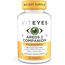 Viteyes Classic AREDS 2 Companion Beta-Carotene Free Multivitamin Supplement, Comprehensive Multivitamin Formula for AREDS 2 Users, 90 Caplets