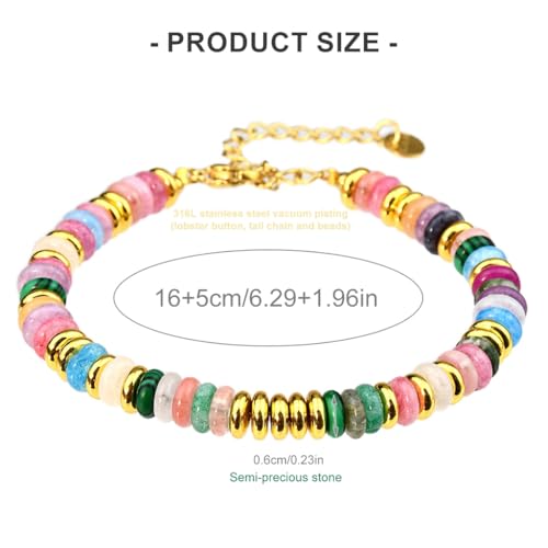Handmade Bracelet with Colorful Natural Stones Trendy Beaded Handchain Unique Fashion Wrist Accessories2