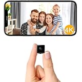 Mini Camera, 4K WiFi Micro Wireless Cameras Portable Nanny Cam with Cloud & SD Storage, Motion Detection, Night Vision, Small Smart Remote Tiny Security Camera for Home Pet Baby Office Indoor/Outdoor