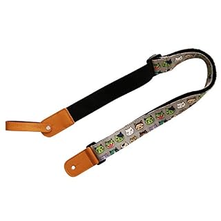 MUSIC FIRST Sangle pour ukulélé en toile souple et cuir véritable avec sangle en cuir véritable Motif chat pastèque - Les Beatles, Paul McCartney, John Lennon, RIngo Starr, George Harrison MUSIC FIRST Sangle pour ukulélé en toile souple et cuir véritable avec sangle en cuir véritable Motif chat pastèque – Image 5