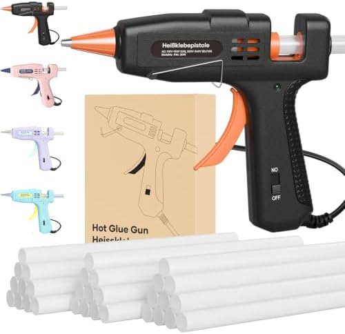 Kejector Feuerfest Heißklebepistole mit 30pcs Heißklebesticks, Klebepistole für DIY Kunst, Handwerk und schnelle Reparaturen in Haus & Büro, 20W Klebepistolen
