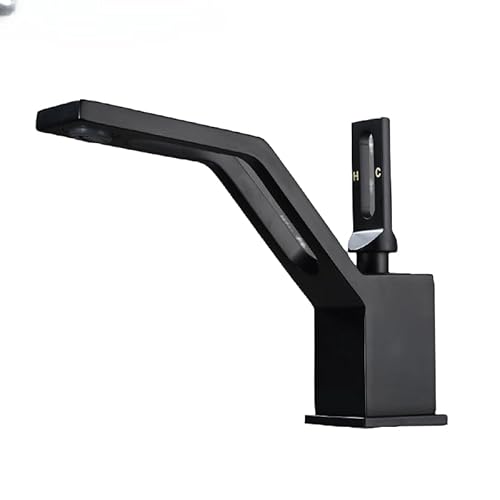 Creative Gun Grey Single Hole Basin Faucet Brass Bathroom Hot and Cold Water Mixer Tap Handle Crane Chrome