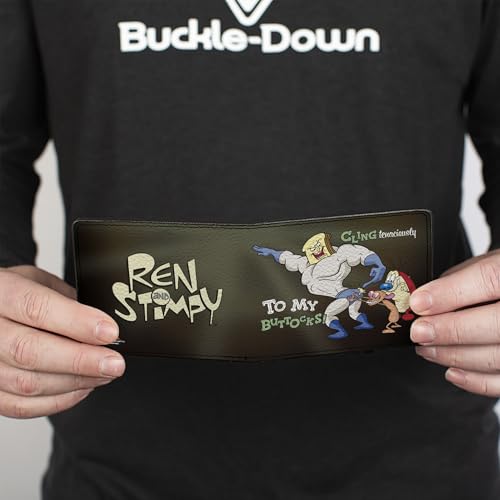 Nickelodeon mens Buckle-down Pu Bifold - Powdered Toastman Cling Tenaciously to My Buttocks! + Ren and Stimpy Wallet4