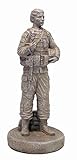Solid Rock Stoneworks Female Soldier Stone Statue 24in Tall Desert Sand Color