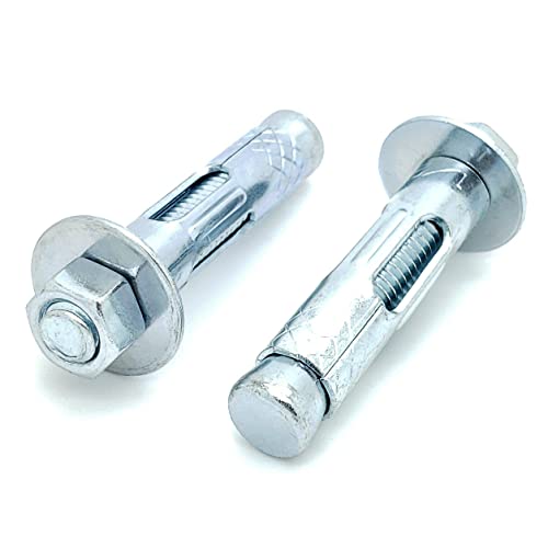 four 4 1234 x 2-1434 zinc plated hex nut sleeve anchor bolts bcp988
