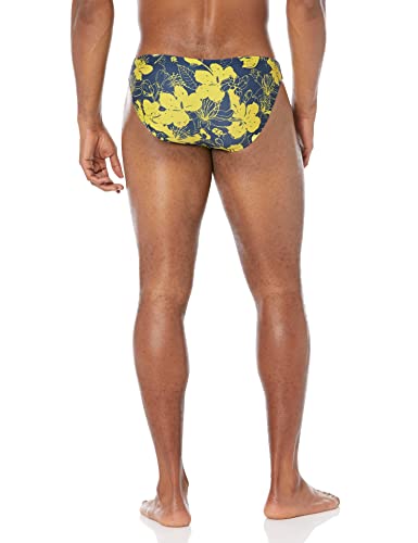 Jack Adams Men's Standard Second Skin Swimsuit, Hibiscus Royal/Yellow, X-Large2