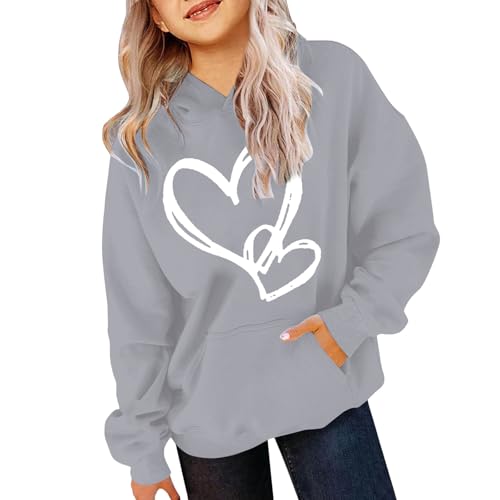 Sudadera con capucha para niños con bolsillos y diseño de corazón, suelta, elegante, sudadera de manga larga, sudadera cómoda y suave, chaqueta informal ligera, elegante chaqueta para exteriores, a