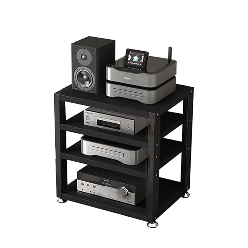 Étagères Rack de Stockage Audio Vidéo Support d'angle pour Support Multimédia Audiovisuel Support de Jeu Support Audio pour Le Salon Le Studio...