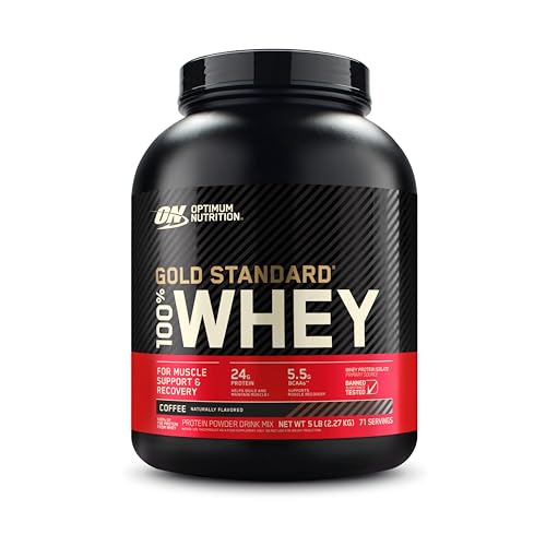 Optimum Nutrition Gold Standard 100% Whey Protein Powder, Coffee, 5 Pound (Packaging May Vary)