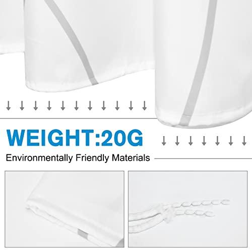 Gelbchu Light Grey And White Striped Fabric Shower Curtains For Bathroom With 12 Metal Hooks Set, Grey Shower Curtain 72X72 Inch, Weighted Hem,Waterproof & Washable #TOP2