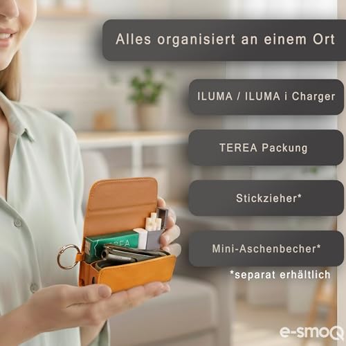 Étui compatible avec IQOS Iluma e-smoQ anti-rayures orange