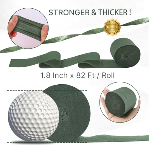 Image of PartyWoo Crepe Paper Streamers 6 Rolls 492ft, Pack of Dark Green Crepe Paper Streamers Decorations, Crepe Paper for Birthday Decorations, Party Decorations, Wedding Decorations (1.8 in x 82 Ft /Roll)