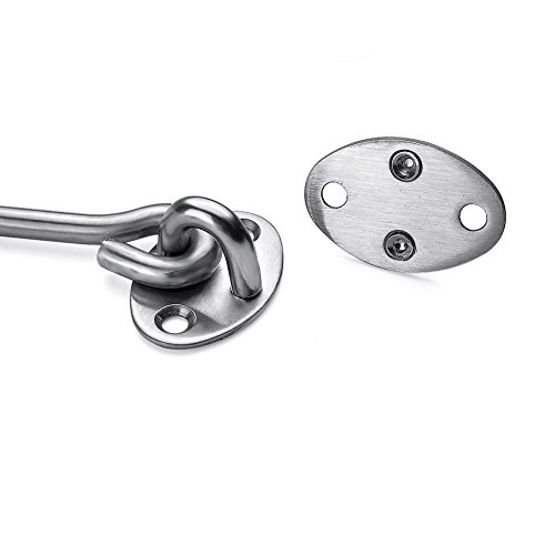 2 Pack Eye Hooks,8” Door Latch Lock,Solid Thicken Stainless Steel Gate Door Swivel Window For Sliding Door, Bathroom,Window #TOP3