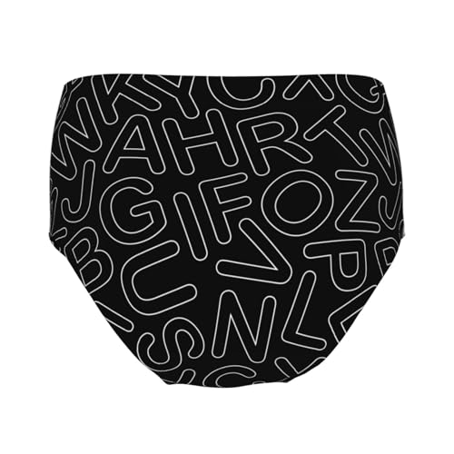 Line Art Letter Girls' Underwear Soft Cotton Little Girls Panties Comfort Briefs2