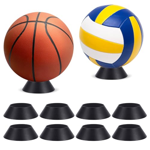 Hipiwe Ball Display Stands Holder - 10 Packs Plastic Sport Ball Holder Black Soccer Ball Display...