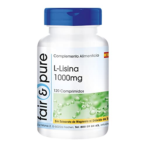 Fair & Pure® - L-Lisina comprimidos - 1000mg - altamente dosificado - vegano - 120 comprimidos