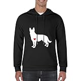 BAIKUTOUAN German Shepherd Dog Men's Sweatshirt Long Sleeve Hoodies Casual Hooded Pullover with Draw