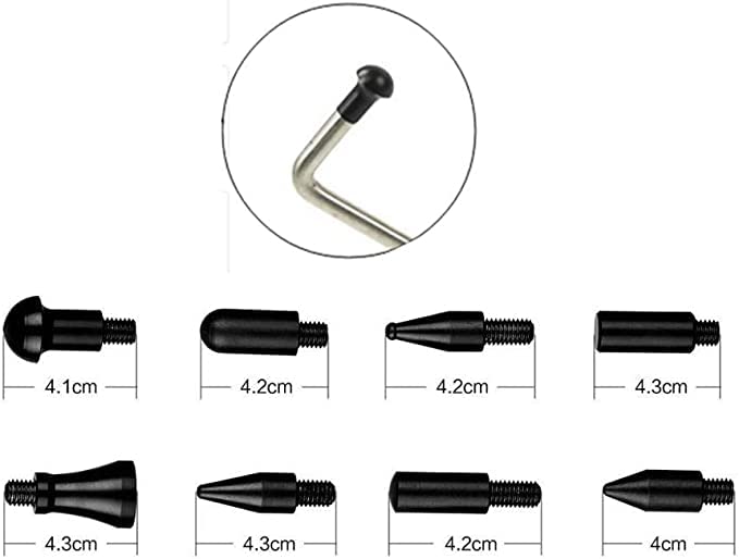 Image of Paintless Dent Removal Rods Kit 18 Pcs, Paintless Dent Repair rods with Interchangeable Tips, S&O Style Hook, Rubber Hammer,Dent Repair Tool for Car Body Dent Damage Repair