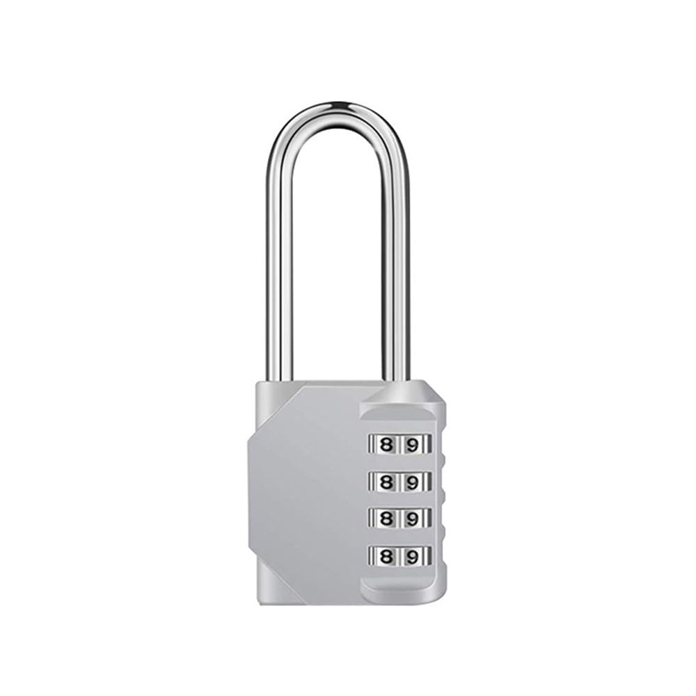 Gnyvzxplq Silver Suitcase Locks, 4 Digit Combination Long Shackle Padlock For Luggage Outdoor Multicolor(Silver)