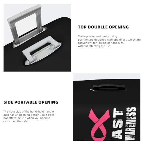 Travel Luggage Cover Fuck Breast Cancer Awareness Fashion Washable Baggage Suitcase Protector Fit For Luggage Large4