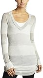 Splendid Women's Lurex Rugby Loose Knit Top,Crystal,Small
