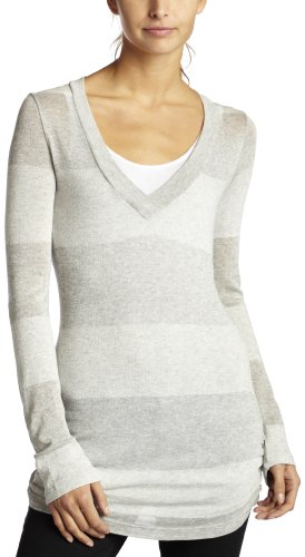 Splendid Women's Lurex Rugby Loose Knit Top,Crystal,Small