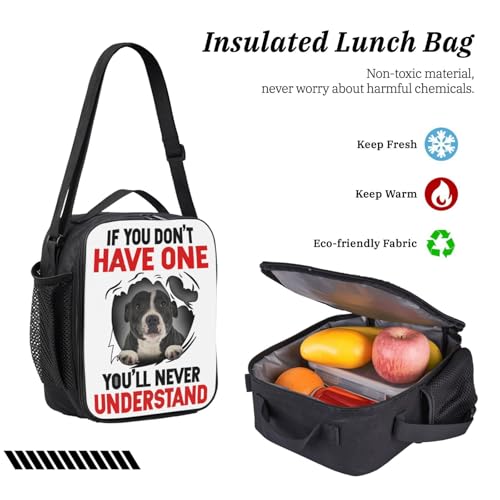 Pitbull Dog If You Dont Have One Youll Never Understand 3 Pcs Backpack Combo - Stylish Rucksack, Thermal Lunch Tote & Zipper Pen Case, Multi-Purpose Carry Set For Work & Outings 6