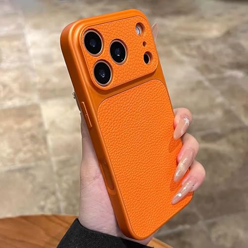 Housse objectif tout compris iPhone 17 Pro Max étui mince orange litchi - 3
