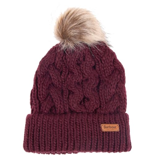 PENSHAW - Gorro con pompón para mujer, color burdeos