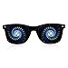 GloFX Black Frame Spiral Diffraction Glasses – Laser Etched for Hypnotic Spiral Light Effects, Flexible & Durable for Raves & Festivals