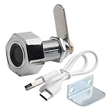 Gettimore Biometrisches Fingerabdruck-Schubladenschloss, 30 mm, Zinklegierung, Schrankschloss für Heimbüro, Nachttisch, schnelle Identifizierung mit 20 Fingerabdruckkapazität, kompatibel mit