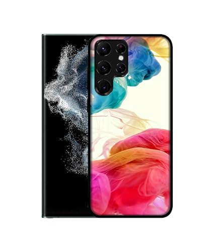 Image of Colored Smoke Design Premium 2D Printed Metal Back Case Cover for Samsung Galaxy S22 Ultra 5G