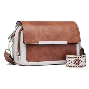 Damen Handy Umhängetasche, Vegan Leder Crossbody Bag Schultertasche mit Verstellbar Abnehmbar Breiter Gurt
