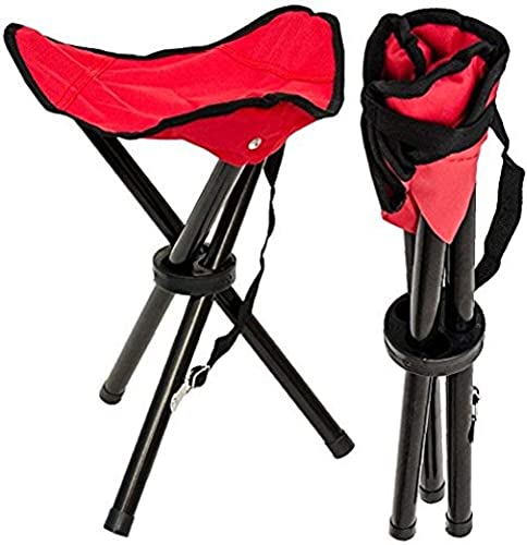 Whixant Camping Folding Stool, Outdoor Three-Legged Foldable Stool Camping Beach Fishing Chair Garden Seat Small Pack Travelling Stool