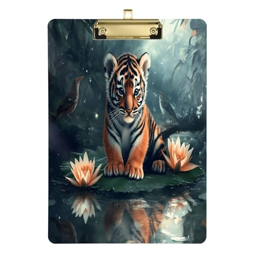 Porte-bloc en acrylique résistant aux rayures et clip doré chic