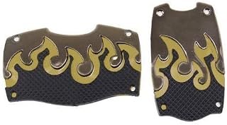 Universal Racing Sports Non-Slip Automatic Car Gas/Brake Pedal Pads Cover (Yellow Fire)