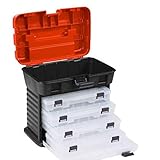 4 herausnehmbare Schachteln (Maße: 22 x 13 x 3cm) mit variabler Fächereinteilung.